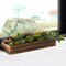 Artificial Succulent Centerpiece, 15.75 Inch Faux Succulents Arrangement Plants in Rustic Burnt Wood Rectangular Planter Box